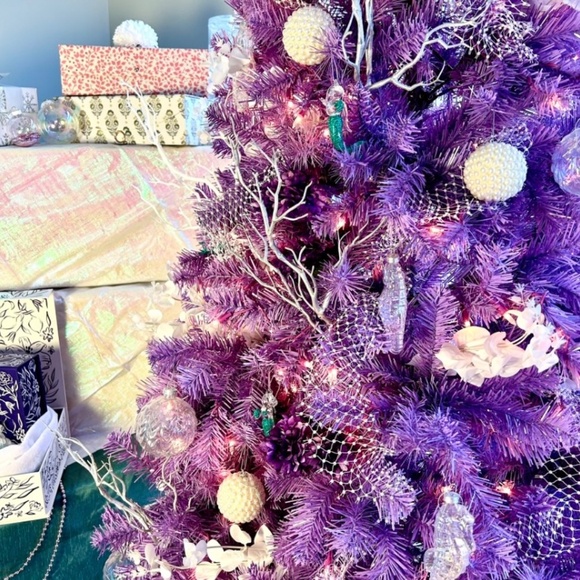 7.5 Pre-Lit Purple Christmas Tree - Picture 4 of 4